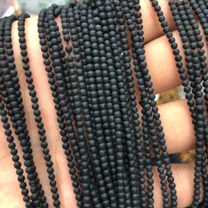 Onyx Matte Beads, Natural Gemstone Beads, Round Stone Beads 2mm 3mm 4mm 15&#39;&#39;