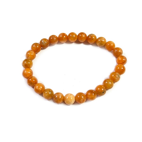 Bracelet femme Bracelet Calcite Orange Bracelet perles de pierre 8mm 8''