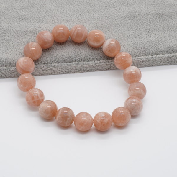 Women Bracelet, Sunstone Bracelet, Crystal Stone Beads Bracelet  For Gift 4mm 6mm 8mm 10mm 12mm 8''