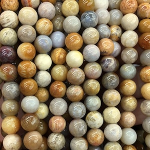 Coral Jade Beads, Natural Gemstone Beads, Round Coral Stone Beads 6mm 8mm 10mm 15''