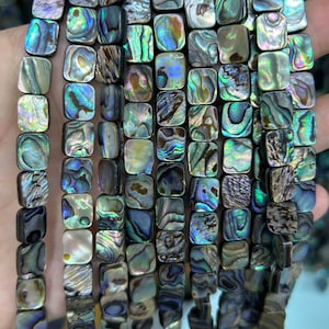 Abalone Shell Rectangle Beads, Natural Gemstone Beads For Jewelry Making 10mm 14mm 16mm 18mm 15&#39;&#39;