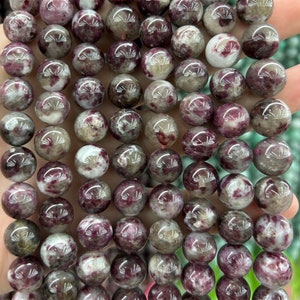 Genuine Pink Tourmaline Beads, Natural Gemstone Beads, Round Stone Beads 4mm 6mm 8mm 10mm 15&#39;&#39;