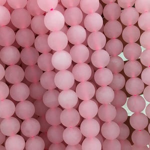 Rose Quartz Matte Beads Pink Crystal Beads Natural Gemstone Beads Round Stone Beads 6mm 8mm 10mm 15&#39;&#39;