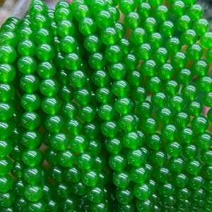 Natural Green Jade Beads Gemstone Beads Round Stone Beads For Jewelry Making 4mm 6mm 8mm 10mm 15&#39;&#39;