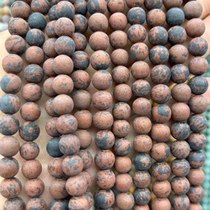 Brown Mahogany Obsidian Matte Beads, Natural Stone Beads 4mm 6mm 8mm 10mm 12mm 15&#39;&#39;