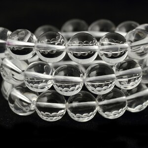 thumbnail image 2 of 15-Inch Strand Natural Clear Crystal Quartz Gemstone Beads – 4/6/8/10/12mm Round – Unbranded 2 of 3