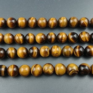 A Yellow Tiger Eye Beads, Natural Gemstone Beads, Round Stone Beads 4mm 6mm 8mm 10mm 12mm 14mm 16mm 18mm 20mm 15&#39;&#39;