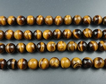 A Yellow Tiger Eye Beads, Natural Gemstone Beads, Round Stone Beads 4mm 6mm 8mm 10mm 12mm 14mm 16mm 18mm 20mm 15&#39;&#39;