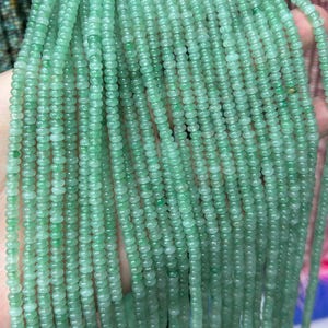Green Aventurine Rondelle Beads Natural Gemstone Beads Spacer Stone Beads 2x4mm 15&#39;&#39;