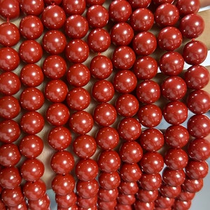 Cinnabar Beads, Natural Stone Beads 6mm 8mm 10mm 12mm 15''
