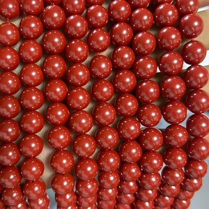 Cinnabar Beads, Natural Stone Beads 6mm 8mm 10mm 12mm 15&#39;&#39;