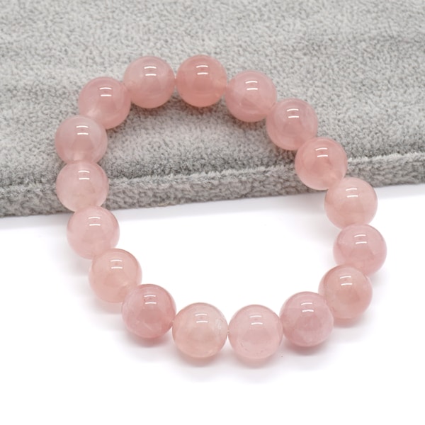 Crystal Bracelet For Women, Rose Quartz Bracelet Stone Beads Bracelet Gift 6mm 8mm 10mm A 8''