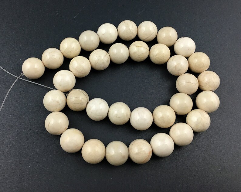 Natural Ivory White Fossil Jasper Beads Stone Beads Round ...