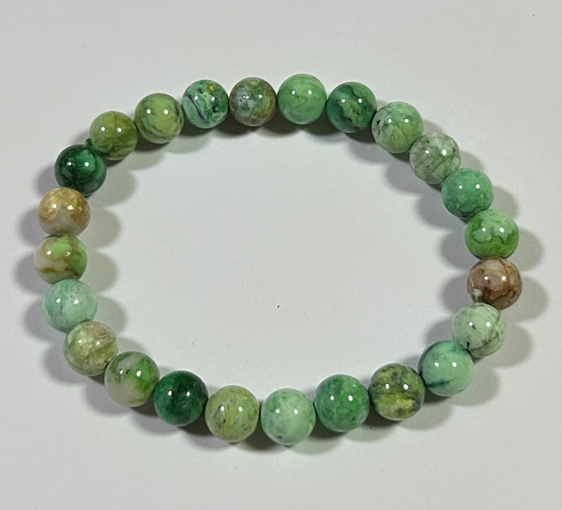 Women Bracelet, Natural Genuine Variscite Beads Bracelet For Gift 6mm 8mm 10mm 8'' image 6