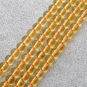 Citrine Beads, Yellow Crystal Gemstone Beads 4mm 6mm 8mm 10mm 12mm 15&#39;&#39;