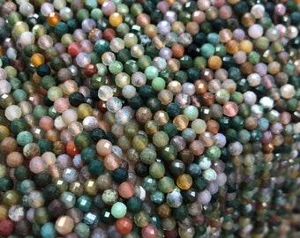 Faceted Fancy Agate Beads, Round Gemstone Beads, 15'' Strand