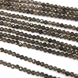 Smoky Quartz Faceted Beads Brown Crystal Beads Natural Gemstone Beads Round Stone Beads For Jewelry Making 2mm 3mm 4mm 15&#39;&#39;