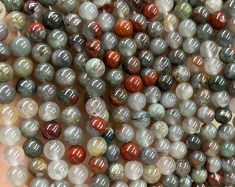 African Bloodstone Beads, Natural Gemstone Beads, Round Stone Beads 4mm 6mm 8mm 10mm 12mm 15''
