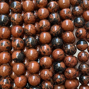Mahogany Obsidian Stone Beads Natural Gemstone Beads Round Loose Beads 4mm 6mm 8mm 10mm 12mm 15&#39;&#39;