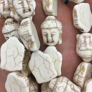 Turquoise Buddha Head Beads, Buddha Turquoise, Loose Beads For Jewelry Making 15x20mm