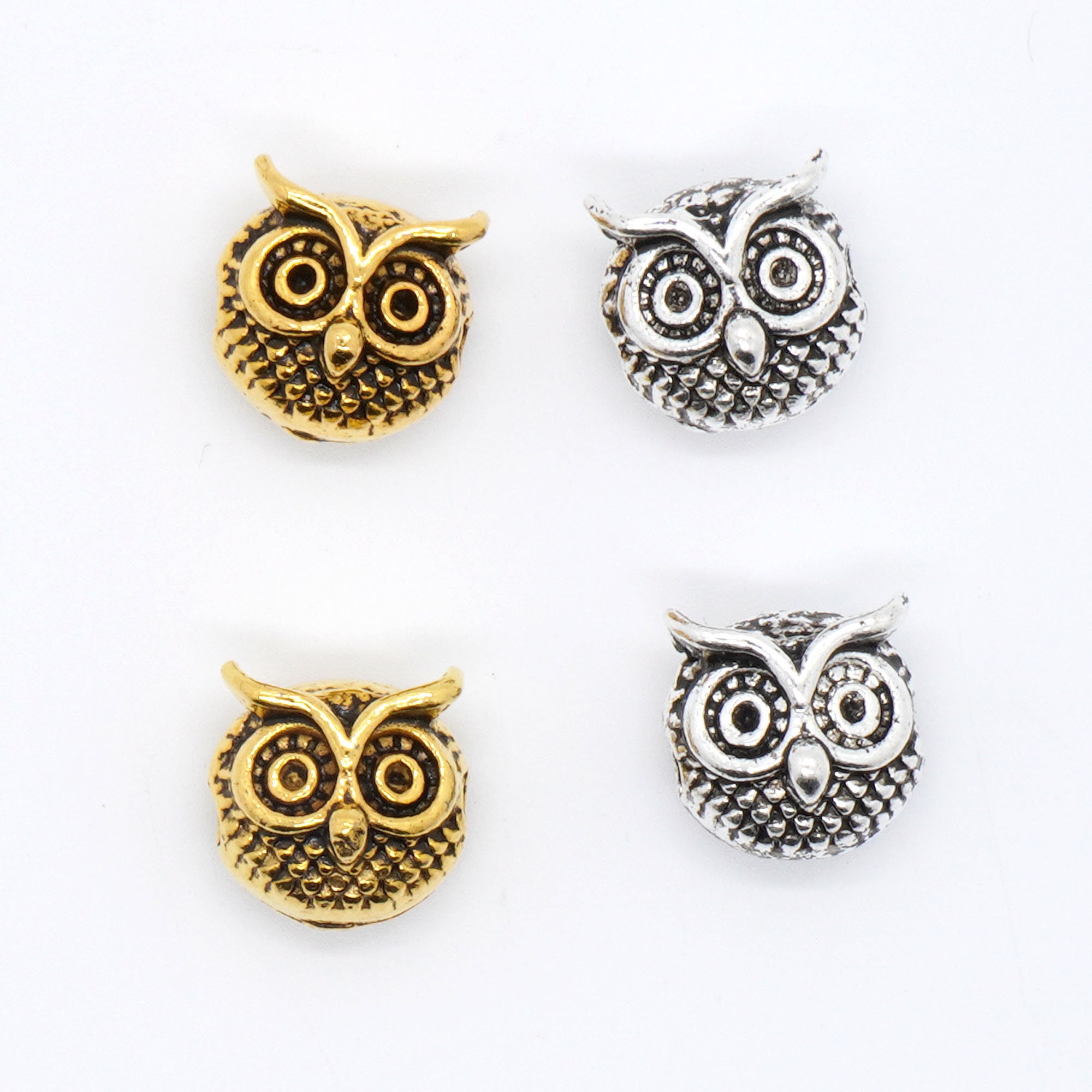Charms Owl Head Spacer Beads, Hawk Spacer Beads For Jewelry Making 10mm