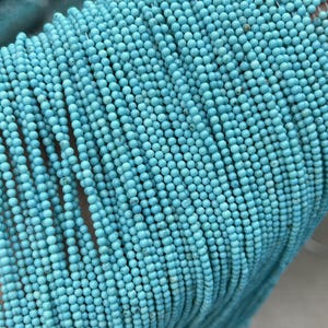 Blue Turquoise Beads Natural Gemstone Beads Small Round Stone Beads For Jewelry Making 2mm 3mm 4mm 15&#39;&#39;