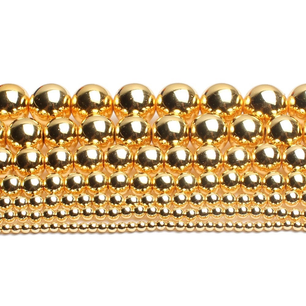 Gold hematite beads shop