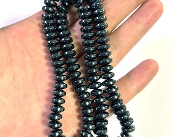 Magnetic Hematite Rondelle Stone Beads, Natural Gemstone Beads For Jewelry 3mm 4mm 6mm 8mm 15''