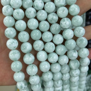 Green Angelite Beads, Natural Gemstone Beads, Round Stone Beads 4mm 6mm 8mm 10mm 12mm 15&#39;&#39;