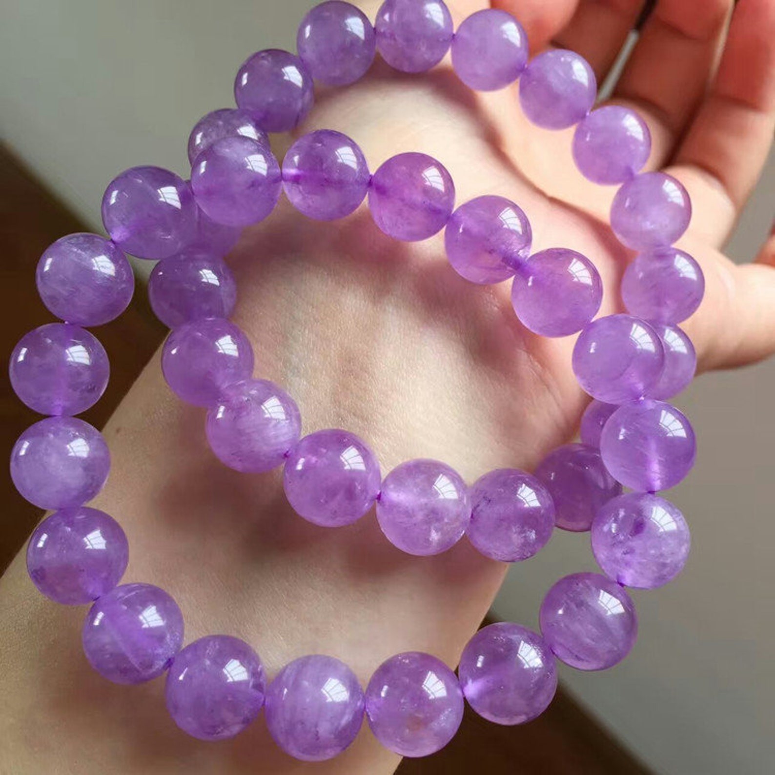 Women Bracelet Genuine Purple Jade Bracelet Natural Stone Etsy