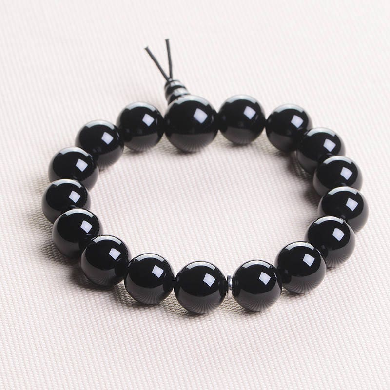 A Black Onyx Bracelet 10mm Beads Bracelet Friendship | Etsy