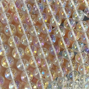 Rainbow Crystal Beads Natural Quartz Gemstone Beads Round Stone Beads 4mm 6mm 8mm 10mm 12mm 15&#39;&#39;