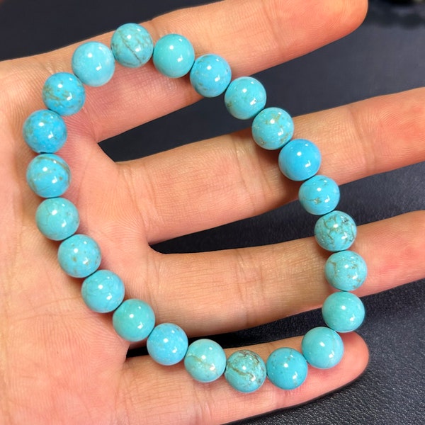 Turquoise Bracelet For Women Men Bracelet For Gift Blue Stone Bracelet Bead Bracelet 4mm 6mm 8mm 10mm 12mm 8''