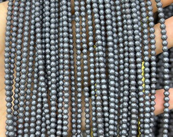 Hematite Matte Faceted Beads, Natural Gemstone Beads, Hematite Stone Beads 2mm 3mm 4mm 6mm 8mm 10mm