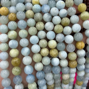 Mix Aquamarine Beads, Natural Gemstone Beads, Crystal Stone Beads 6mm 8mm 10mm 15&#39;&#39;