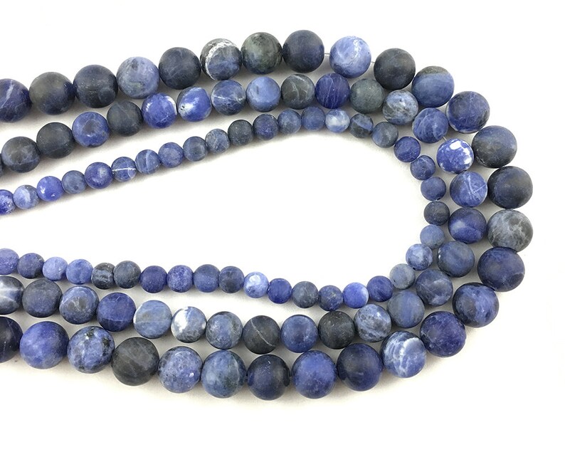 Sodalite Matte Beads Natural Gemstone Beads Blue Stone Etsy