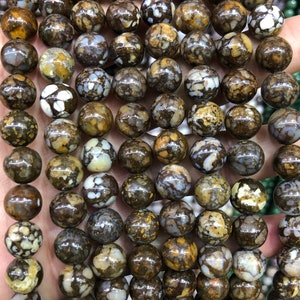 Brown Opal Beads, Natural Gemstone Beads, Round Opal Stone Beads 4mm 6mm 8mm 10mm 12mm 15''