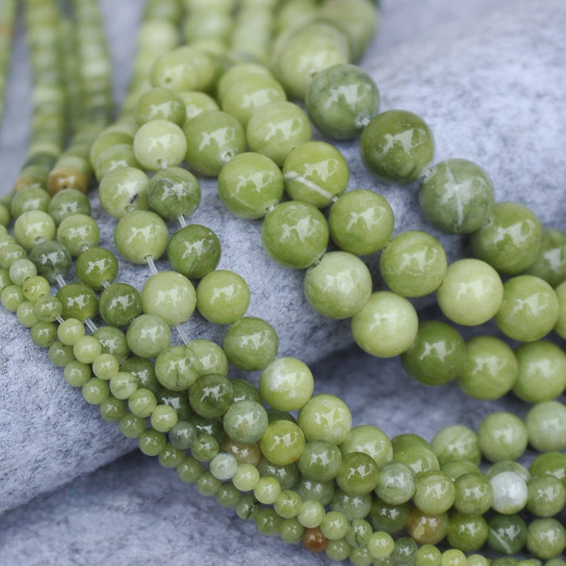 Green Jasper Beads Natural Gemstone Beads Round Jasper Stone Etsy UK