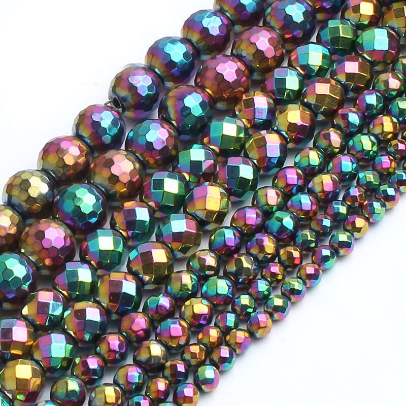 Rainbow Hematite Beads Natural Gemstone Beads Hematite Stone Etsy