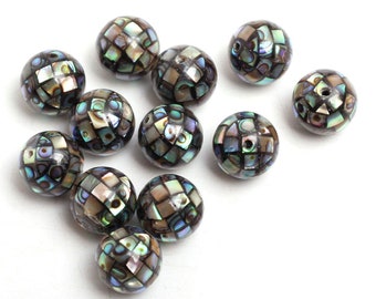Abalone Shell Beads, Natural Pearl Shell Beads, Pink, White, Green, Black Round Loose Beads For Jewelry Making 10mm 12mm 10pcs
