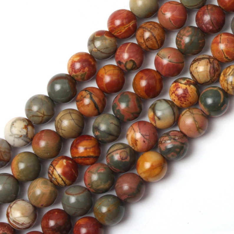 Red Picasso Jasper Beads Natural Gemstone Beads Round Loose - Etsy