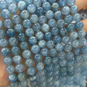 Blue Calcite Stone Beads, Natural Gemstone Beads Round 6mm 8mm 10mm 15&#39;&#39;