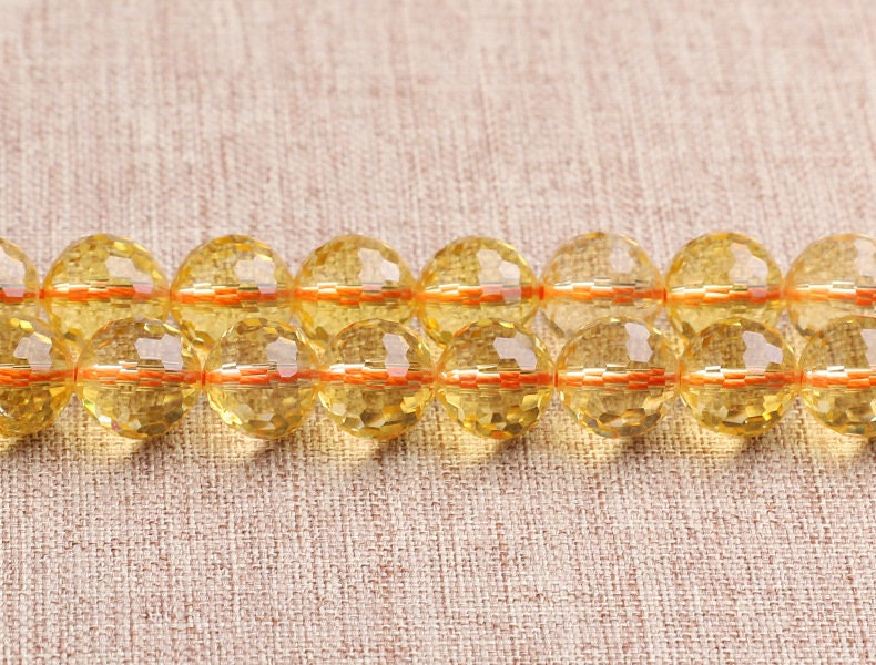 Citrine Beads Yellow Gemstone Beads Round Faceted Beads 4mm Etsy