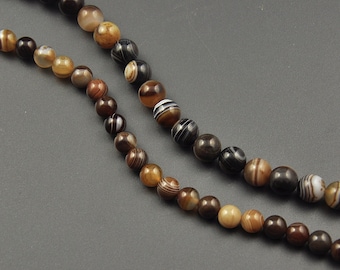 Perles d'agate de café, perles de pierres précieuses naturelles, perles de pierre rondes en vrac 4mm 6mm 8mm 10mm 12mm 15''