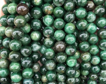 Green Fuchsite Beads, Natural Gemstone Beads, Mica Crystal Stone Beads Round 6mm 8mm 10mm 15''