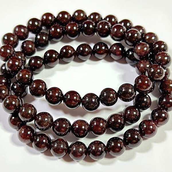 Garnet Bracelet For Women Gift For Her Bracelet Stone Beads Bracelet 8mm 10mm 8''