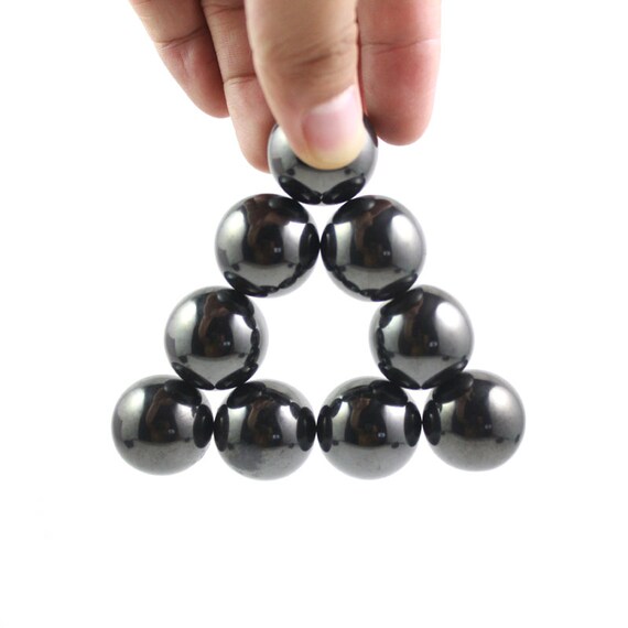 Magnetic Hematite Ball Beads Natural Gemstone Beads Smooth Round