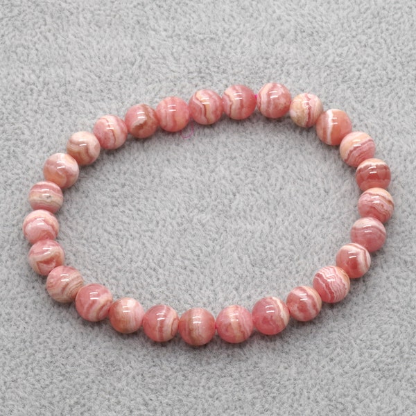 Rhodochrosite Bracelet For Women Bracelet, Natural Stone Bracelet, Healing Bead Bracelet 4mm 6mm 7mm 8mm 7''