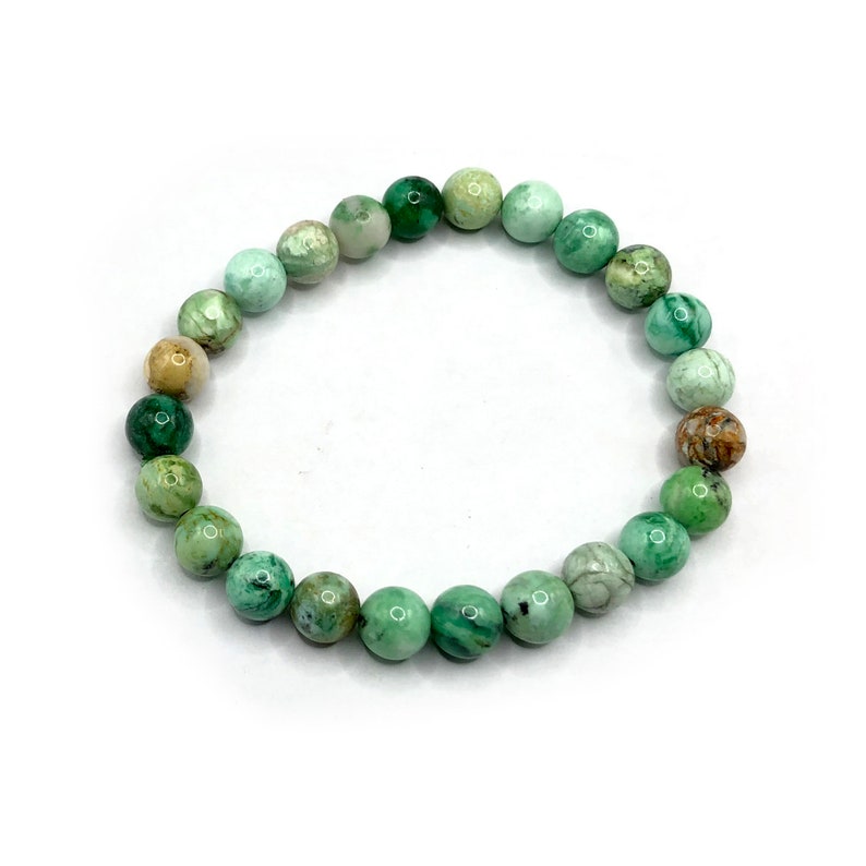 Women Bracelet, Natural Genuine Variscite Beads Bracelet For Gift 6mm 8mm 10mm 8'' image 4