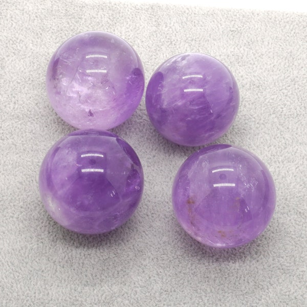 Amethyst Ball Beads, Natural Gemstone Beads, Big Round Beads, Crystal Healing Stone Beads 20mm 30mm 40mm 1pc